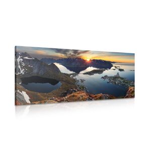 Obraz očarujúca horská panoráma so západom slnka
