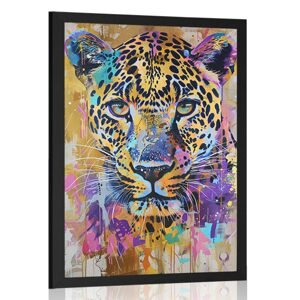 Plagát leopard s imitáciou maľby