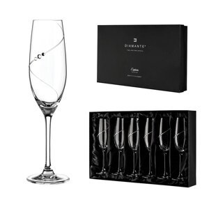 Diamante poháre na šampanské Silhouette City s kamienkami Swarovski 200 ml 6KS