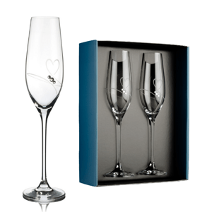 Element poháre na šampanské Amore s kamienkami Swarovski 210 ml 2KS