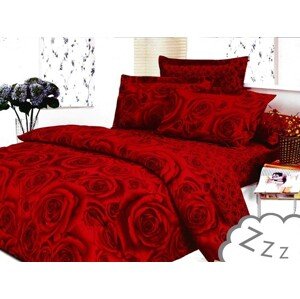 Červené bavlnené posteľné obliečky s motívom ruží Šírka: 160 cm | Dĺžka: 200 cm