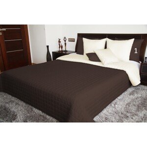 Obojstranná prikrývka na manželskú posteľ hnedej farby Šírka: 75 cm | Dĺžka: 220 cm