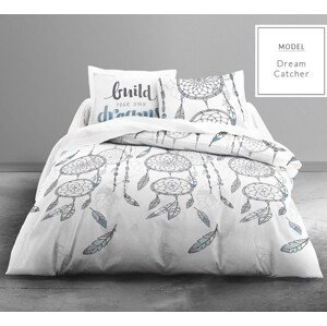 Moderné posteľné obliečky bielej farby s motívom lapača snov