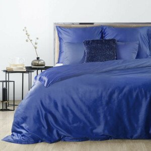 Jednofarebné obojstranné posteľné obliečky modrej farby 3 časti: 1ks 180x200 + 2ks 70 cmx80