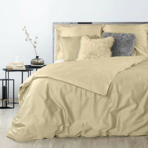 Béžové luxusné posteľné obliečky z bavlneného saténu 3 časti: 1ks 180x200 + 2ks 70 cmx80