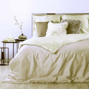 Jemné obojstrané posteľné obliečky krémovej farby 2 časti: 1ks 140 cmx200 + 1ks 70 cmx80