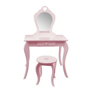 domtextilu.sk Ružový detský toaletný stolík s taburetkou 29357 Ružová