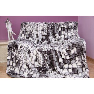 domtextilu.sk Luxusná deka z akrylu sivá s motívom kameňov Šírka: 160 cm | Dĺžka: 210 cm 3486-104372