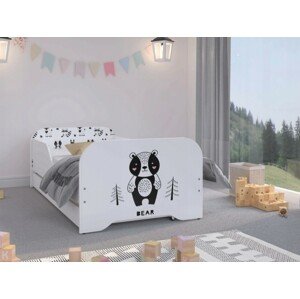 domtextilu.sk Kvalitná detská posteľ 160 x 80 cm zamilovaný medvedík v lese  Biela 46825