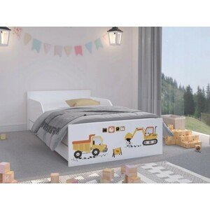 domtextilu.sk Vysoko kvalitná detská posteľ 180 x 90 cm pre malých stavbárov  Biela 46921