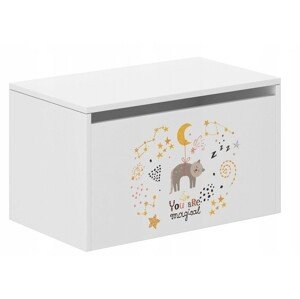 Detský úložný box s mačičkou a hviezdami 40x40x69 cm
