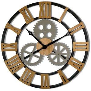 domtextilu.sk Unikátné nástenné hodiny v industriálnom štýle 80 cm 57227