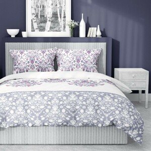 Bavlnená posteľná bielizeň s úžasným fialovým vzorom 2 časti: 1ks 140x200 + 1ks 70x80 Fialová