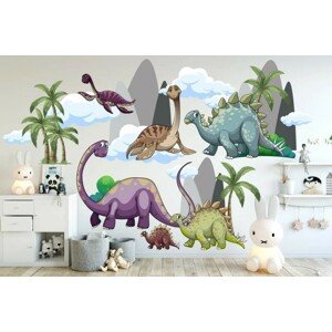 domtextilu.sk Nálepka na stenu pre deti stratený svet dinosaurov 80 x 160 cm