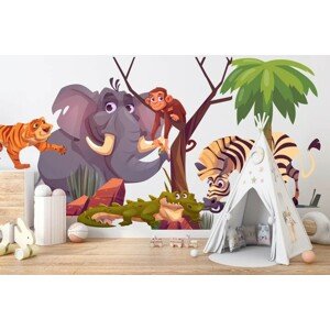 domtextilu.sk Nálepka na stenu pre deti animované zvieratá Madagaskar 80 x 160 cm