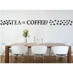 domtextilu.sk Nálepka na stenu s otázkou TEA OR COFFE? 80 x 160 cm