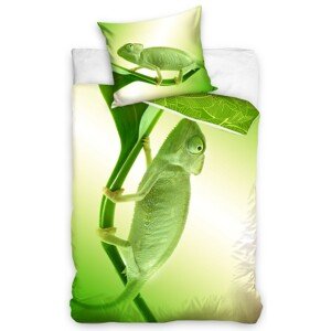 domtextilu.sk Detské bavlnené posteľné obliečky so zeleným chameleónom  Zelená 68703-244468