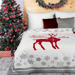 Obojstranná vianočné deka s jeleňom Šírka: 150 cm | Dĺžka: 200 cm