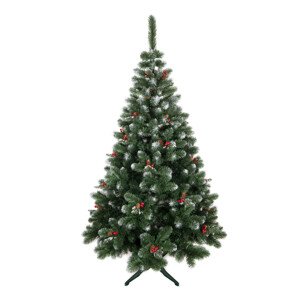 domtextilu.sk Luxusný vianočný stromček jedľa zdobená jarabinou a šiškami 220 cm 70832