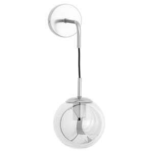 Estila Moderná štýlová nástenná lampa Globe striebornej farby z kovu 60cm
