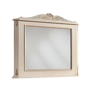 Estila Luxusné klasické biele obdĺžnikové zrkadlo Emociones s vyrezávanými prvkami a detailmi 90 cm