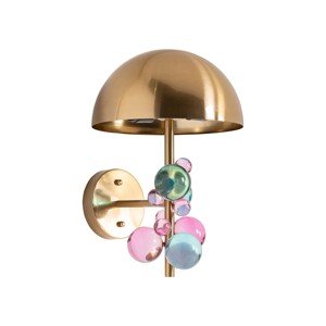 Estila Luxusná art-deco nástenná lampa Ciel so zlatou kovovou konštrukciou s farebnými sklenenými prvkami 25cm