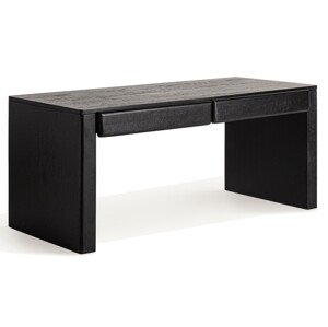 Estila Luxusný moderný čierny písací stôl Alaric s dvomi zásuvkami z masívneho mangového dreva 180 cm