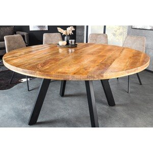 Estila Industriálny jedálenský stôl Steele Craft v okrúhlom masívnom prevedení 145cm
