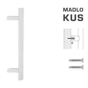 Madlo kus - na drevené dvere FT - MADLO kód K41Z 40x10 mm ST ks BIM - biela matná (FBO) | MP-KOVANIA.sk
