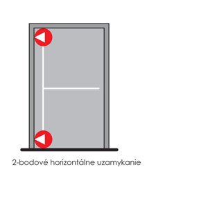DK - Dvojbodové panikové kovanie s bočnou západkou na jednokrídlové dvere D1/2B STM - strieborná matná | MP-KOVANIA.sk