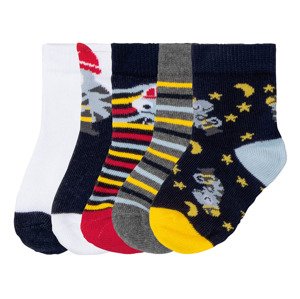lupilu® Chlapčenské ponožky pre bábätká, 5 párov (11/14, zvieratko/námornícka modrá/sivá/žltá/červená)