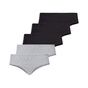esmara® Dámske bedrové nohavičky XXL, 5 kusov (XL (48/50), čierna/sivá)