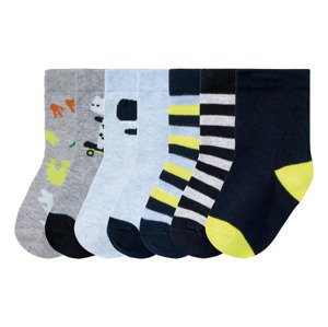 lupilu® Chlapčenské ponožky, 7 párov (19/22, dinosaurus/modrá/sivá)