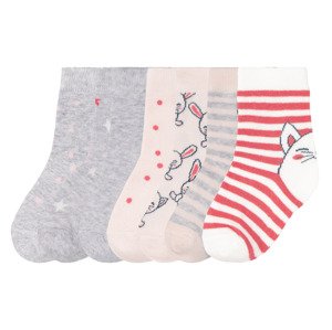 lupilu® Dievčenské ponožky, 7 párov (19/22, sivá/bledoružová/biela)