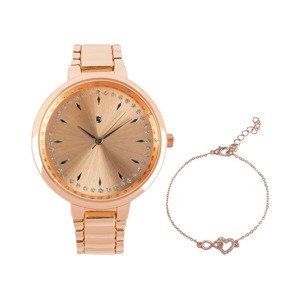 AURIOL® Dámske náramkové hodinky s náramkom (remienok v imitácii ružového zlata)