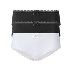 esmara® Dámske bedrové nohavičky, 3 kusy (XL (48/50), čierna/biela)