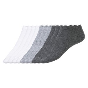 LIVERGY® Pánske ponožky, 10 párov (39/42, sivá/biela)