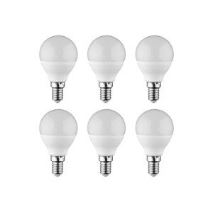 LIVARNO home LED žiarovky 3 W, 6 kusov (E14 / 3 W / guľa)