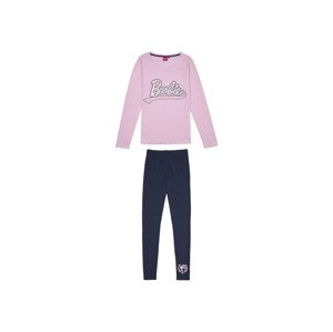 Barbie Dámske pyžamo (S, bledoružová/navy modrá)