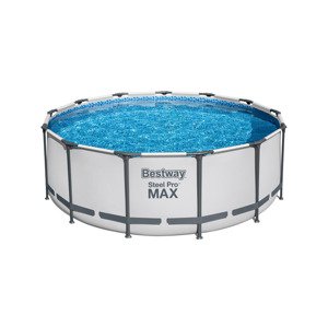 Bestway Bazén s oceľovým rámom Steel ProMAX™ s filtračním zariadením a schodíkmi, Ø 396 x 122 cm