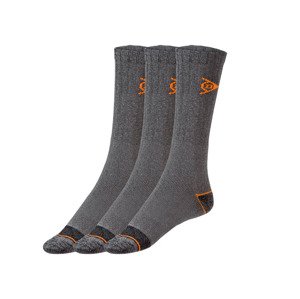 DUNLOP Pánske pracovné ponožky, 3 páry (47/50 , tmavosivá)