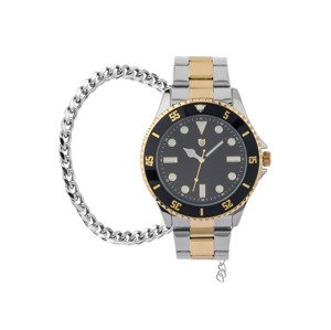 AURIOL® Pánske náramkové hodinky s náramkom (strieborné, strieborný/zlatý náramok)