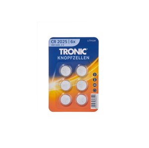 TRONIC® Gombíkové batérie, 6 kusov (lítiové CR2025)
