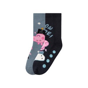 Chlapčenské plyšové ponožky, 2 páry (31/34, Prasiatko Peppa)