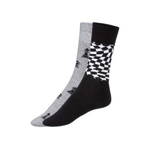 Dámske/Pánske ponožky, 2 páry (35/38, sivá/čierna)