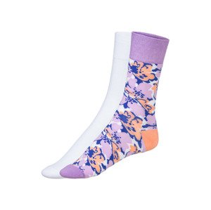 Dámske/Pánske ponožky, 2 páry (43/46, kvety)