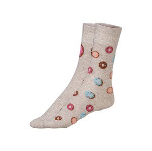 Dámske/Pánske ponožky, 2 páry (35/38, donuty/nápis)