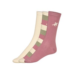 esmara® Dámske ponožky, 3 páry (35/38, pruhy/bledoružová/béžová)