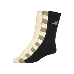 esmara® Dámske ponožky, 3 páry (35/38, pruhy/béžová/čierna)