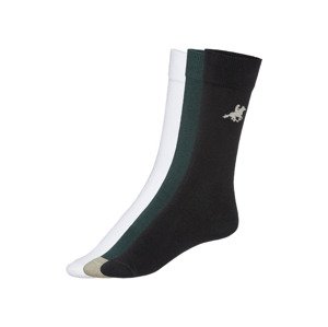 LIVERGY® Pánske ponožky, 3 páry (39/42, zelená/biela/čierna)